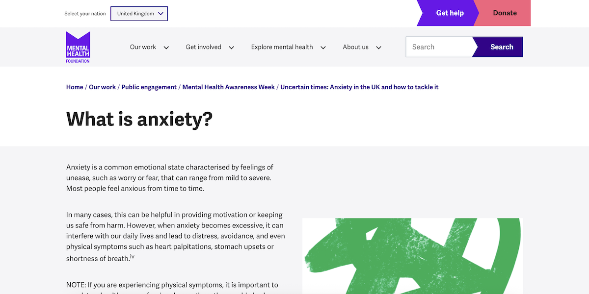 What is anxiety? - Mental Health Foundation