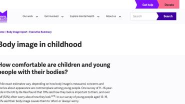 body image in childhood